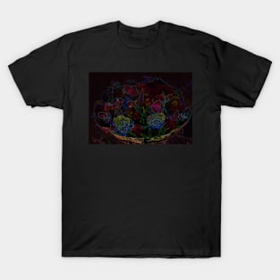 Black Panther Art - Flower Bouquet with Glowing Edges 3 T-Shirt
